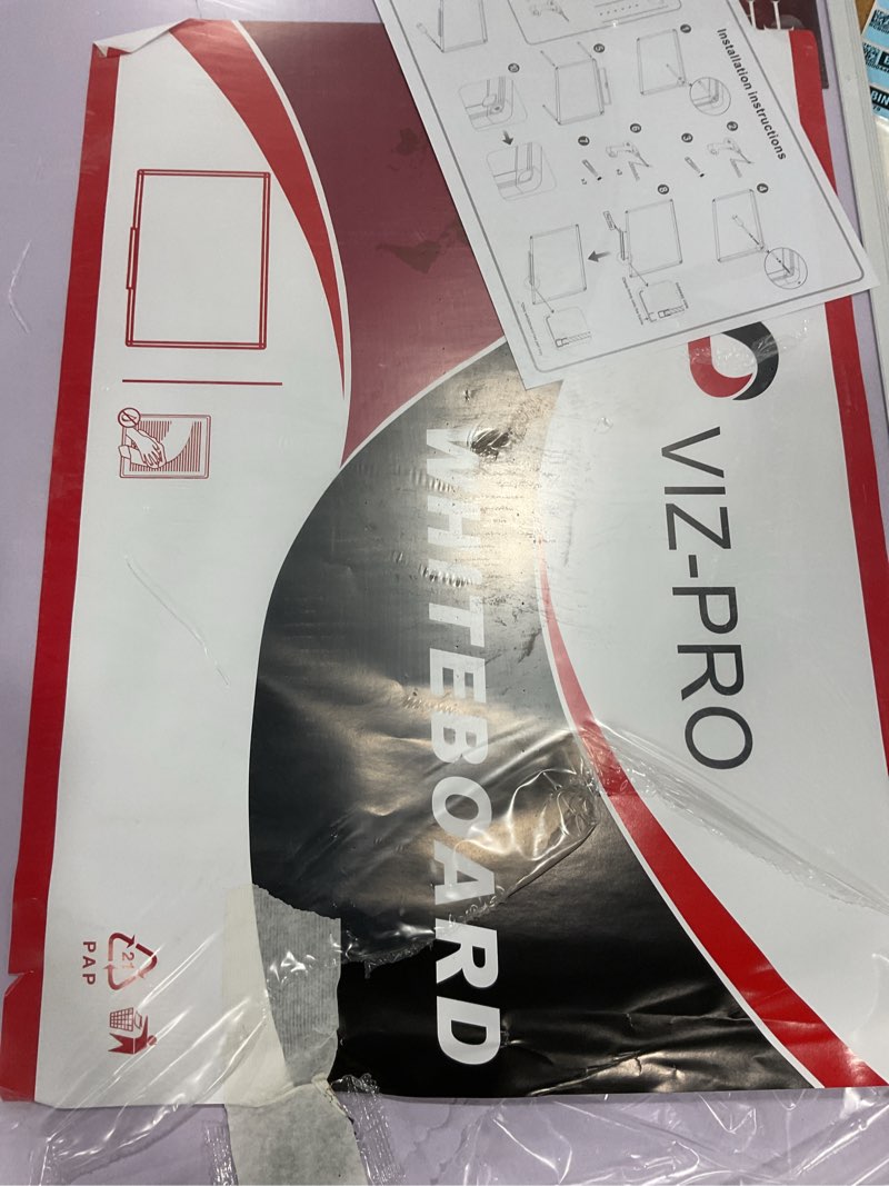 Condition photo showing New/Like New for viz-pro magnetic dry erase board, 36 x 24 inches, silver aluminium frame