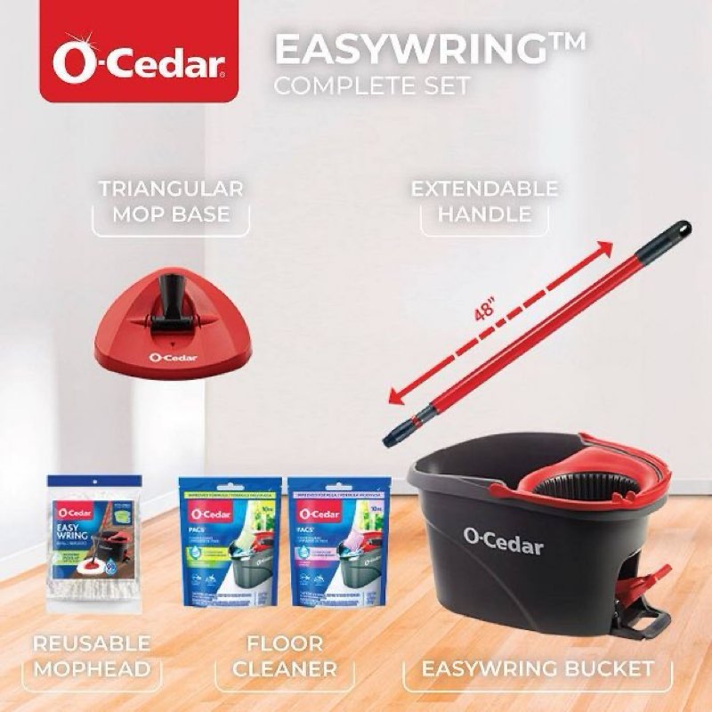 o-cedar easywring spin mop system - citrus/lavender - 20ct