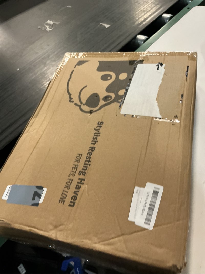 Condition photo showing New/Like New for elevated dog bed raised outdoor dog cot for extra large dogs, installation requires no tools, frame with washable cooling breathable mesh anti-slip feet, indoor pet bed, black, 48.8 inches xl-48.8"l×35.8"w×7.9"th black