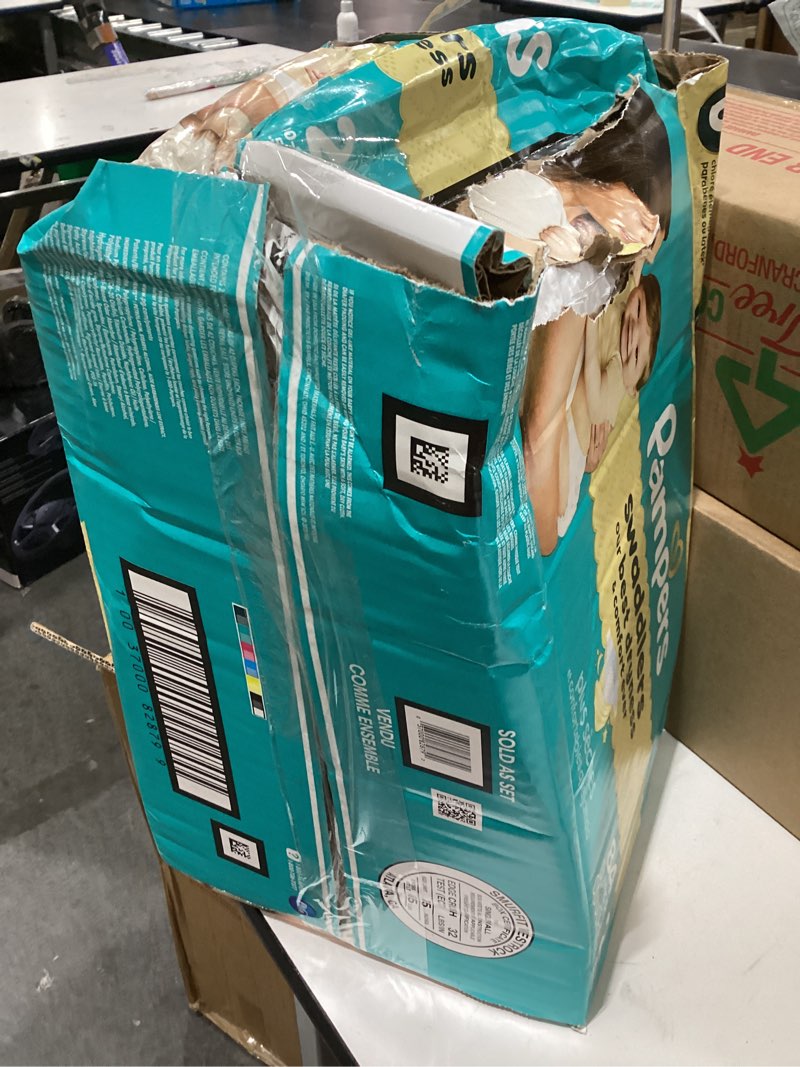 Condition photo showing New/Like New for pampers swaddlers diapers, size 2 (10-22 lbs), 84 count, absorbent, keeps baby dry and comfortable, skin safe disposable baby diaper (packaging may vary) size 2 84