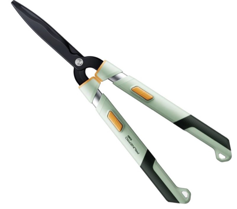 PrunePro Hedge Shears 27"-35" Extendable Handle Trimmer Clippers with Wavy Sharp Stainless Steel Bla