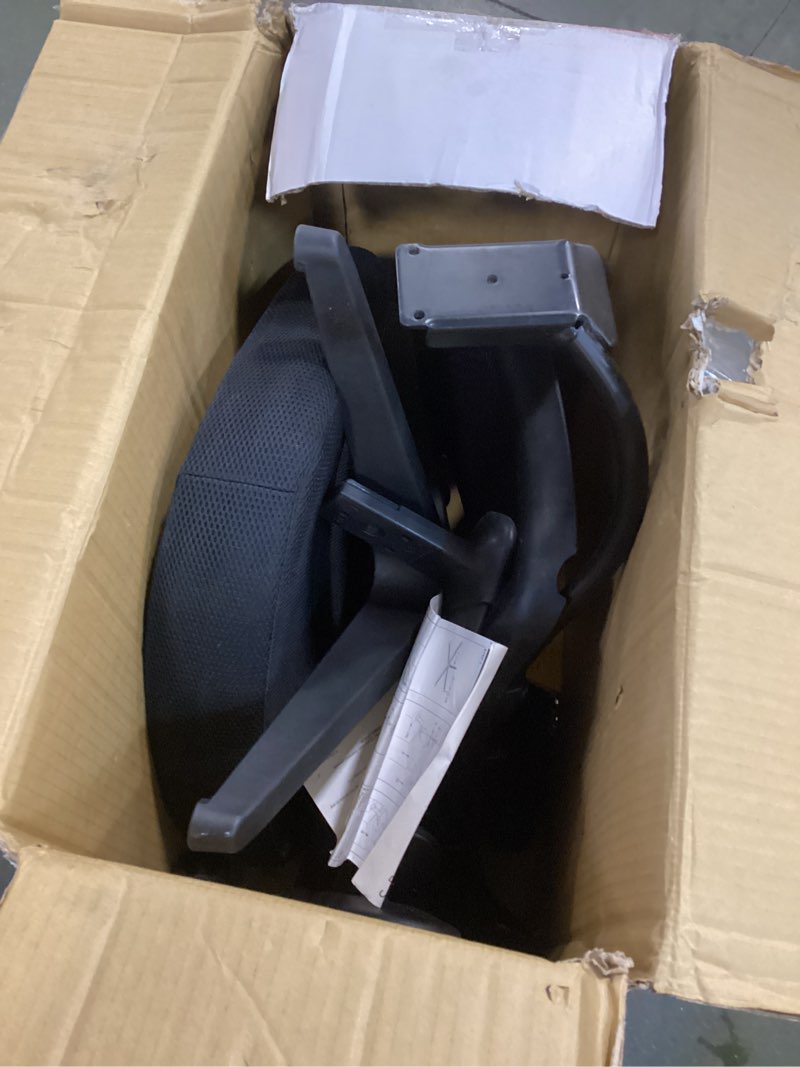 Condition photo showing As Is for Space Seating 55 Series Professional Dark Air Grid Back Adjustable Office Desk Chair with Built-in Lumbar Support, Black Contemporary