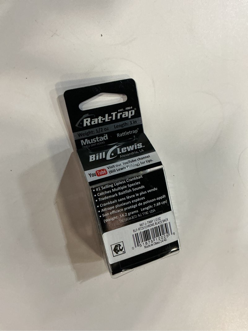 Condition photo showing New/Like New for bill lewis rat-l-trap 1/2oz chrome black back