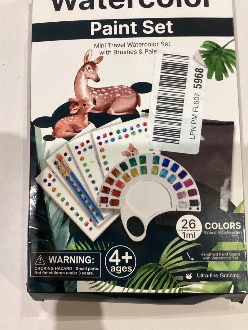 Condition photo showing As Is for Grabie 50 Colors Premium All-In-One Water Color Paint Set - Detail Paint Brush Included, Watercolor 