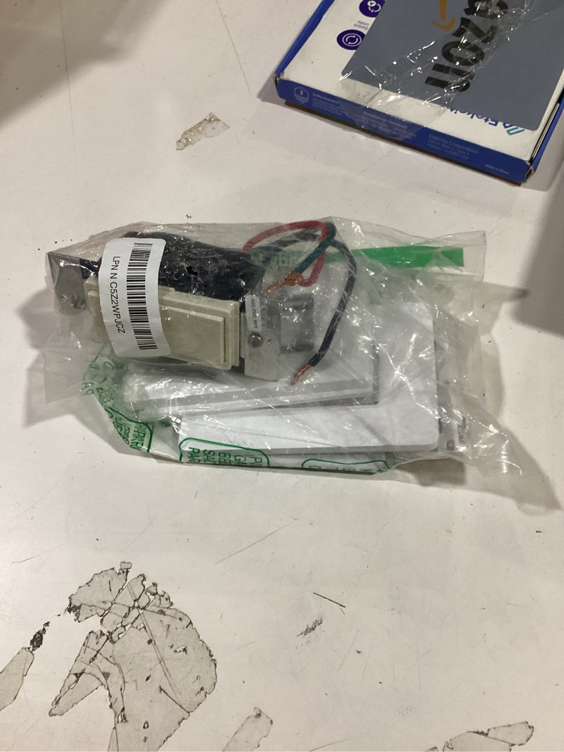 Condition photo showing As Is for Leviton No-Neutral Decora Smart Switch, Requires MLWSB Wi-Fi Bridge to Work with My Leviton, Alexa, Google Assistant, Apple Home/Siri & Wire-Free 3-Way DN15S-1RW, White