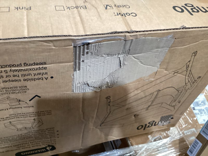 Condition photo showing As Is for jimglo 3 in 1 baby bassinet, bedside bassinet for baby, rocking bassinet with comfy mattress and wheels, 6 height adjustable easy folding portable bedside crib for newborn