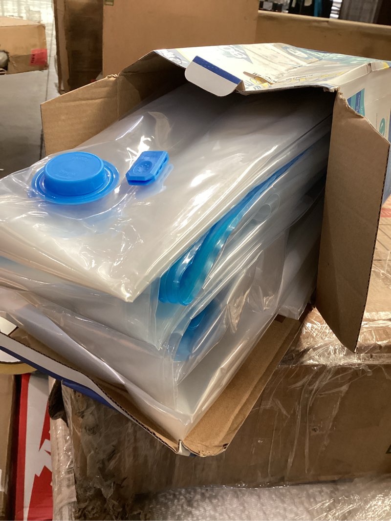 Condition photo showing Good Condition for fygrip vacuum storage bags with hand pump, plastic packaging bags, 80% space saver vacuum seal bags for clothing, travel lugggage, blankets, comforters, 20 combo