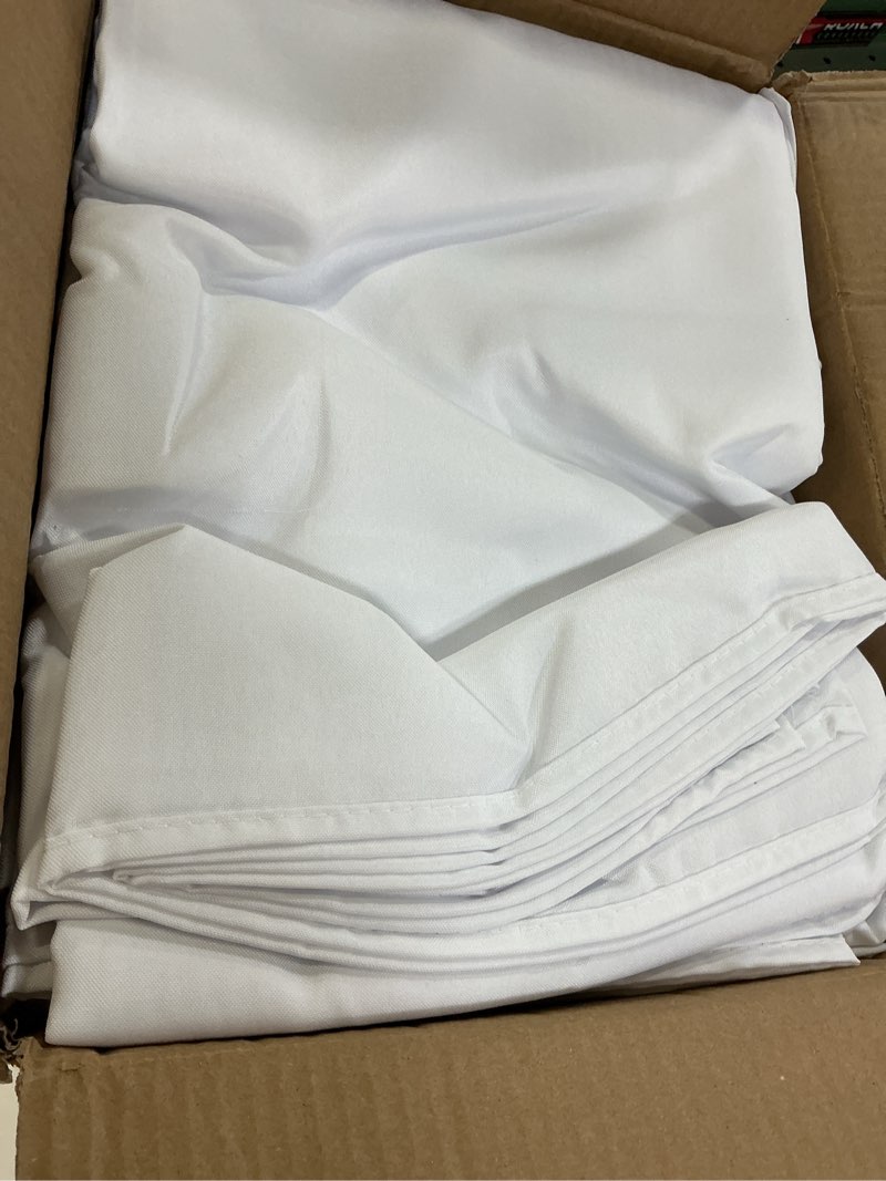 Condition photo showing Good Condition for fitable white table clothes for rectangle tables, 6 pack - 90 x 132 inch - reusable and elegant tablecloths, polyester fabric table covers for wedding, party, banquet, formal events white 90x132 in, 6 pack