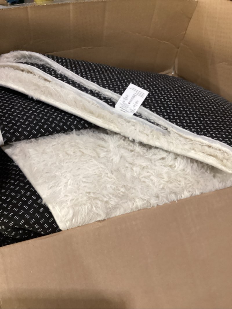 Condition photo showing As Is for ophanie area rugs 9x12 living room, large ivory bedroom carpet, big shag indoor thick soft nursery rug, fluffy carpets for boy and girls room dorm home decor aesthetic 2- ivory rectangular 9' x 12' (rectangular)