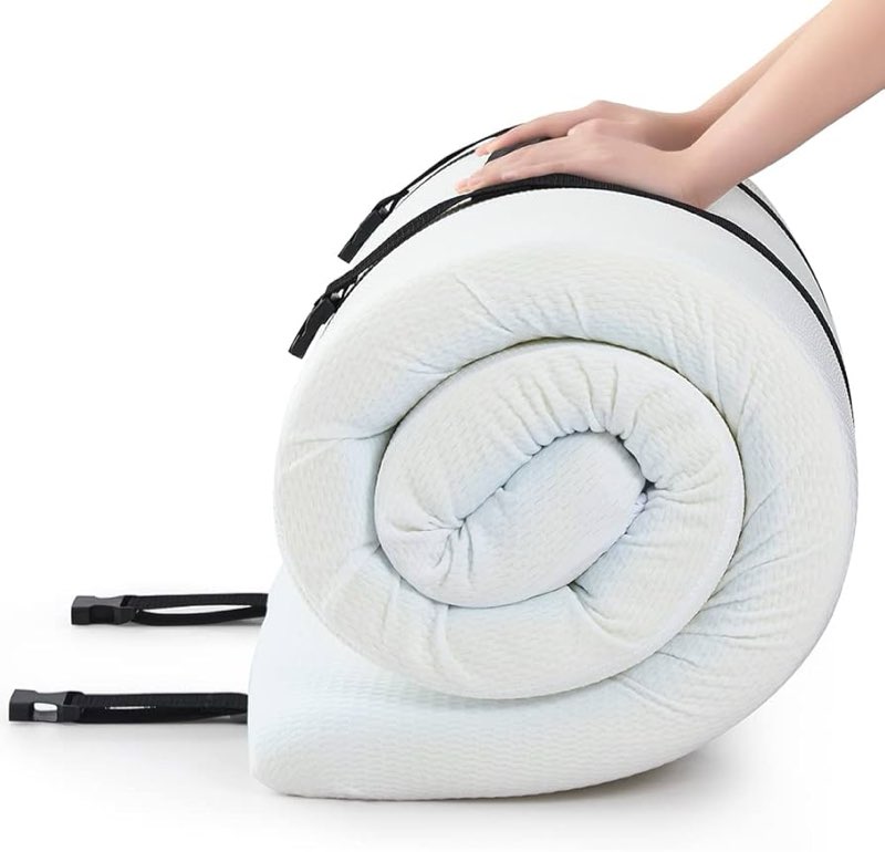 Jamdok 3Inch Cot Mattress Topper,Narrow Twin Gel Memory Foam Mattress Topper for Camping Cot,Sofa Be