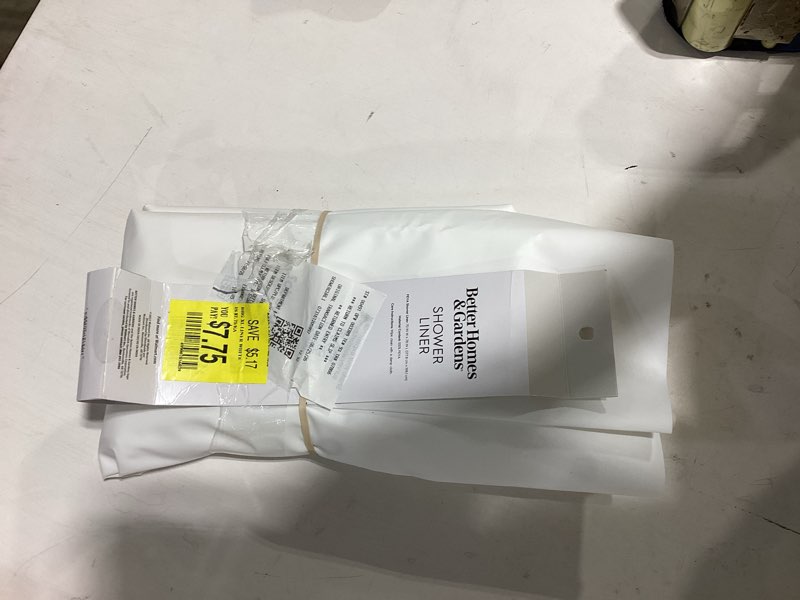 Condition photo showing As Is for better homes & gardens extra long heavyweight peva shower liner  70  w x 78  h  arctic white