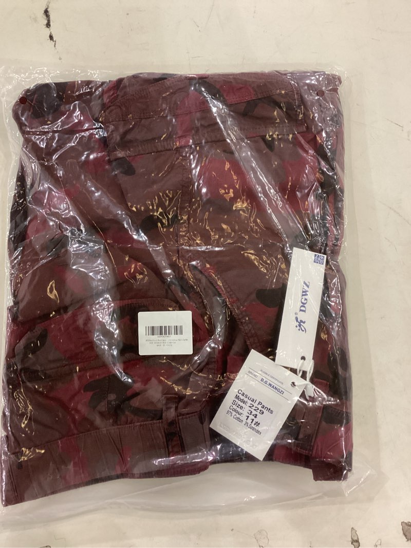 DGWZ Mens Cargo Shorts Elastic Waist Zipper Pocket Stretch Cotton Hiking Casual Camo