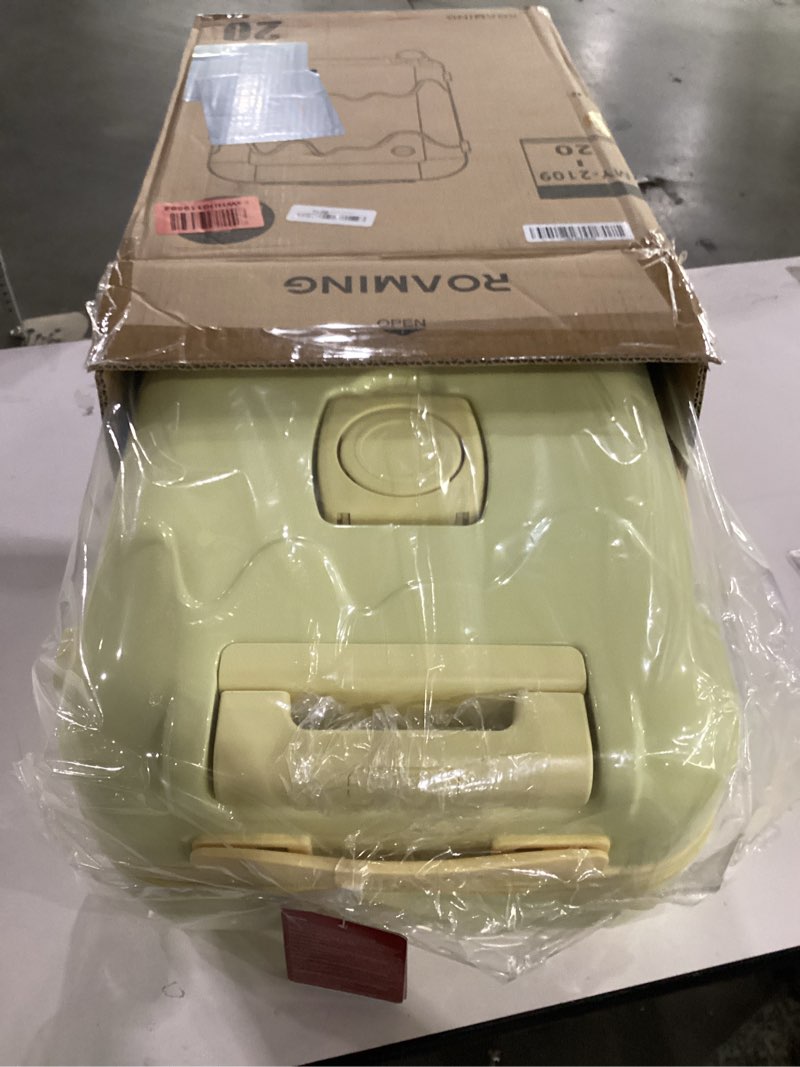 Condition photo showing Good Condition for roaming 20-inch carry on luggage airline approved lightweight pc hardside rolling suitcase with tsa lock cup holder usb charging port and spinner wheels for women ice cream suitcase cheese yellow yellow 20-inch carry-on luggage