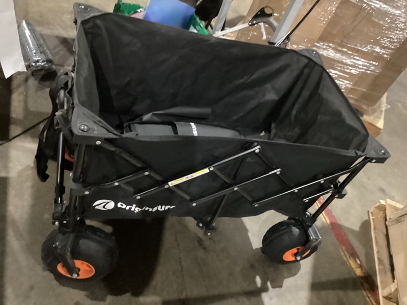 Condition photo showing Good Condition for beach wagon with big wheels for sand,9" big wheels, 440lbs wagons carts | 200l capacity, heavy duty collapsible beach wagon,rear tailgate design,beach cart for garden sports camping black