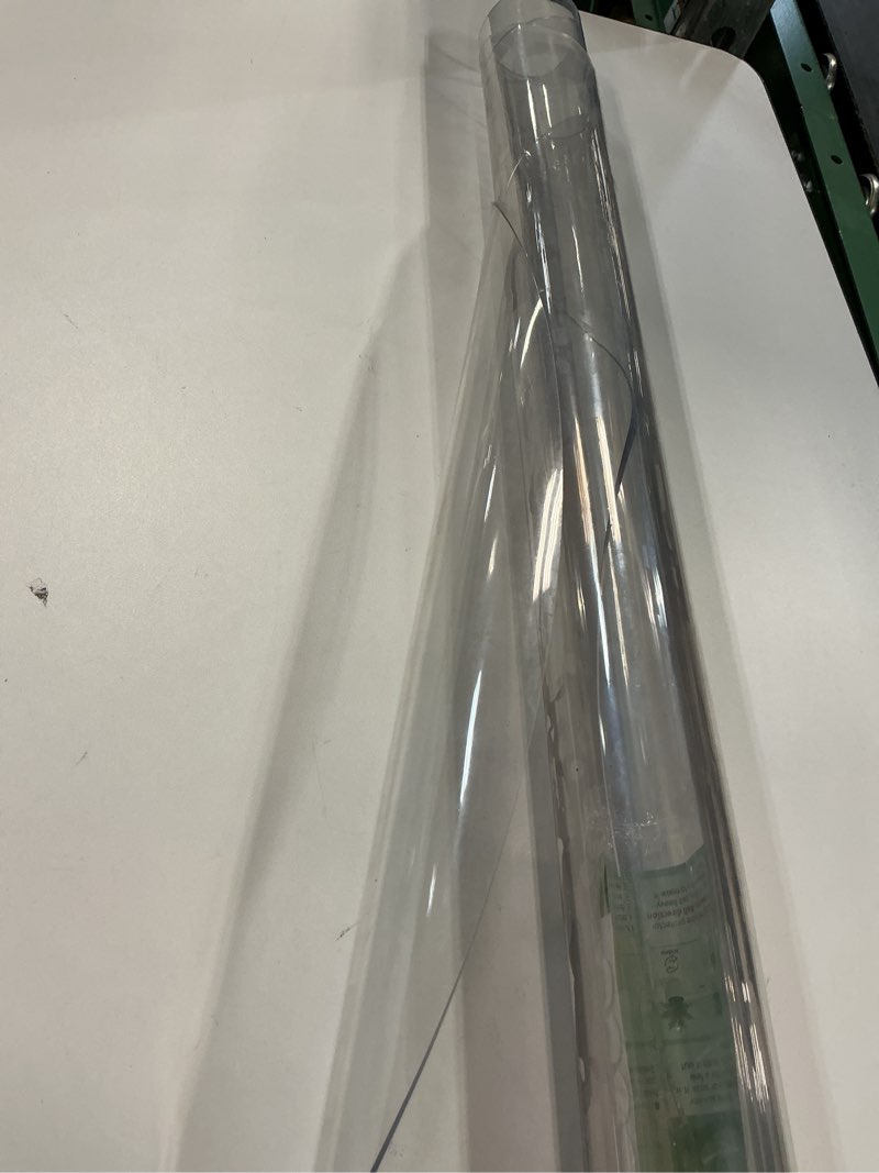 Condition photo showing As Is for Clear Plastic Table Cloth Cover Round Tablecover Waterproof PVC Thick Table Protector for Table/Desk Table Pads, Custom Size ALGFree (Color : 1.5MM, Size : Diameter-85CM)