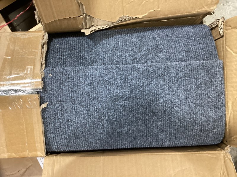 Condition photo showing As Is for happybuy 6 ft x 29.5 ft grey marine carpet for boats waterproof - 0.18" thick indoor outdoor rug carpet roll for home patio porch deck 6' x 29'6" (rectangular) grey