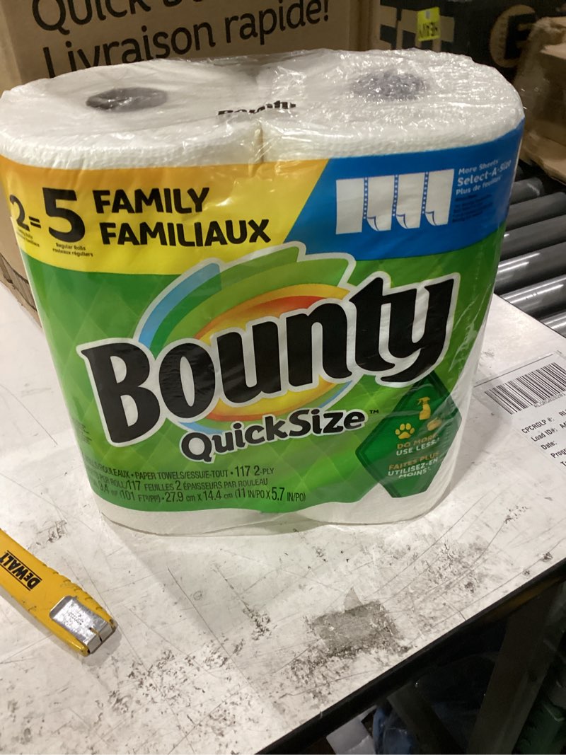 Condition photo showing New/Like New for bounty select-a-size paper towels, prints, 2 triple rolls = 6 regular rolls prints triple 123 sheet (pack of 2)