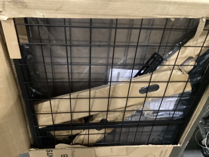 Condition photo showing As Is for fleximounts 3x6 overhead garage storage adjustable ceiling rack 72" length x 36" width x 40" height, 450lbs weight capacity, black