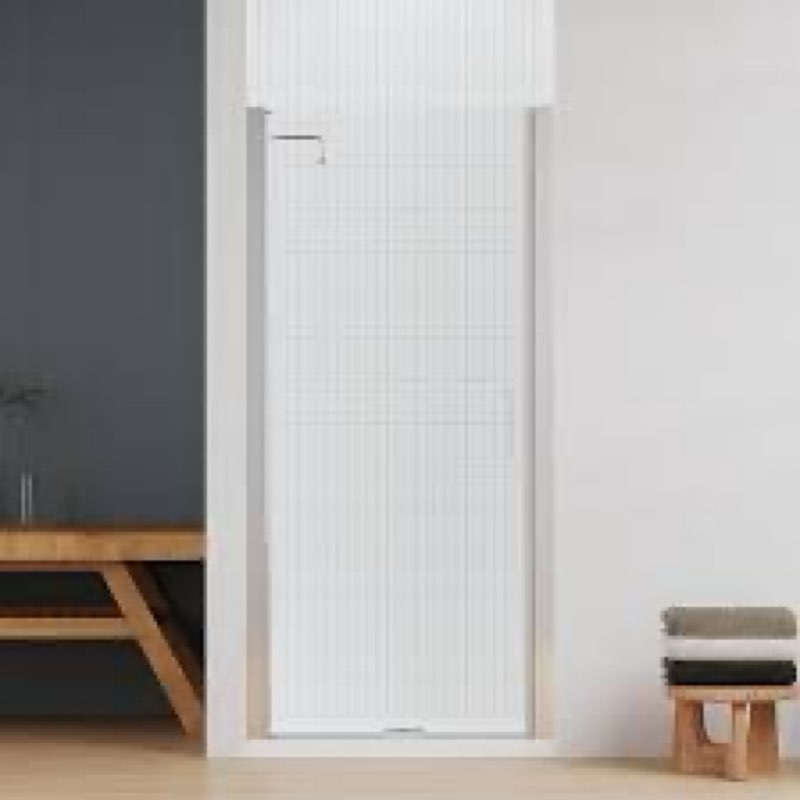 ENSO SENKA Frameless Pivot Shower Door 32.8-34" W X 72" H, 1/4" (6mm) Clear SGCC Tempered Glass, Hin