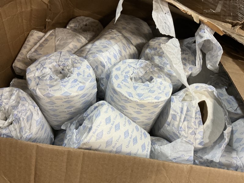 Condition photo showing Good Condition for gen standard bath tissue, white toilet paper, 2-ply, 4 x 3, 400 sheets/roll, individually wrapped, commercial case of 96 rolls, fits standard-roll dispensers, strong and reliable