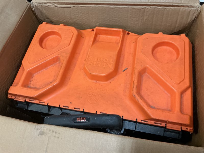 Condition photo showing As Is for klein tools 55473rtb rolling tool bag, tradesman pro tool master, 250lbs load rated