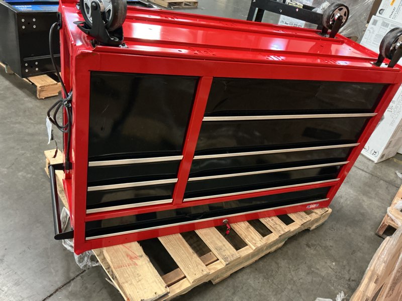Condition photo showing As Is for (similar to stock photo)uline tool cabinet - 8 drawer, red