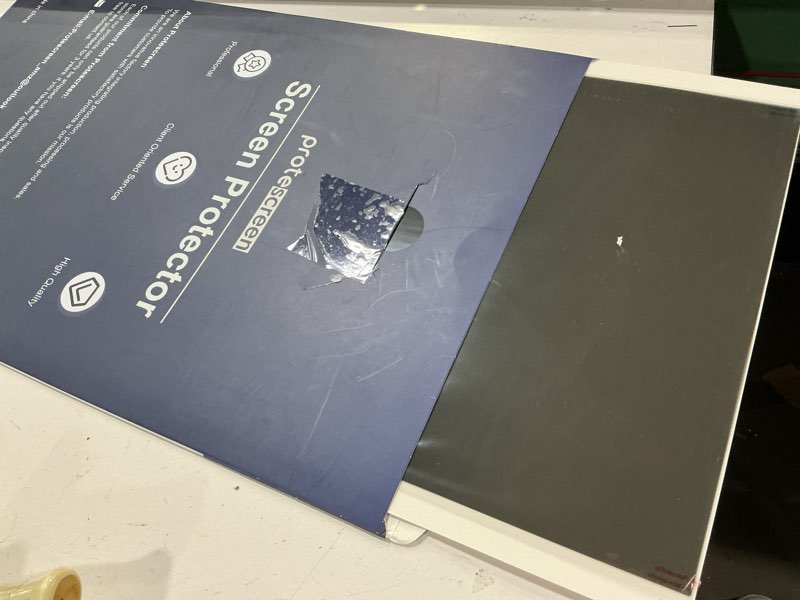 Condition photo showing Good Condition for 27 inch privacy screen for computer monitor 16:9 aspect ratio, eye protection anti blue light glare shield, 27in removable black blackout anti spy protector film desktop security private filter 27" (16:9)-1 pack