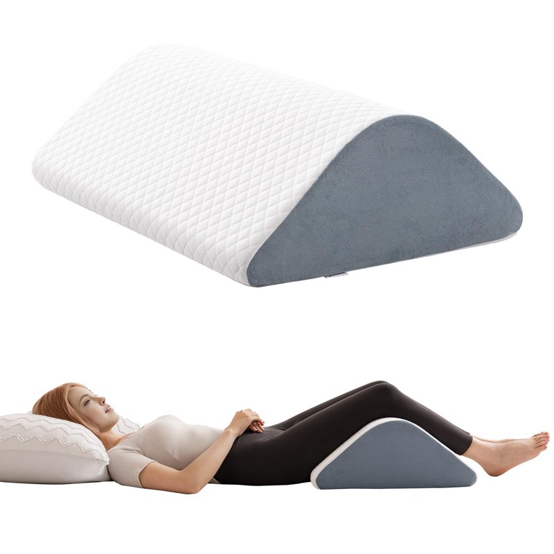 Knee Wedge Pillow for Post-Surgery Recovery-Leg Elevation Support for Sleep Position, Alleviating Lo