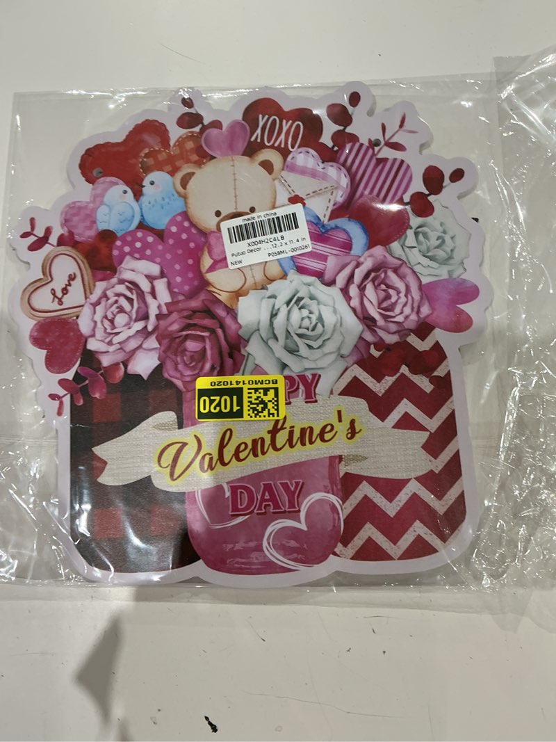 Condition photo showing As Is for putuo decor happy valentine's day door sign double sided st. patrick's day hanging wreath reversible welcome door wreath for porch farmhouse valentine wall front door red