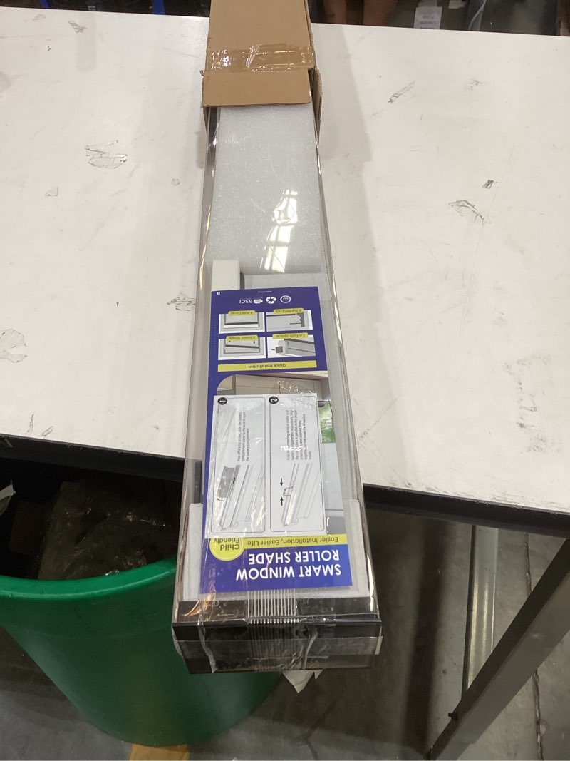 Condition photo showing Good Condition for smart motorized blinds with remote, cordless no-drill automatic roller shades, blackout electric blind for windows, white, 34 x 72 34"w x 72"h white