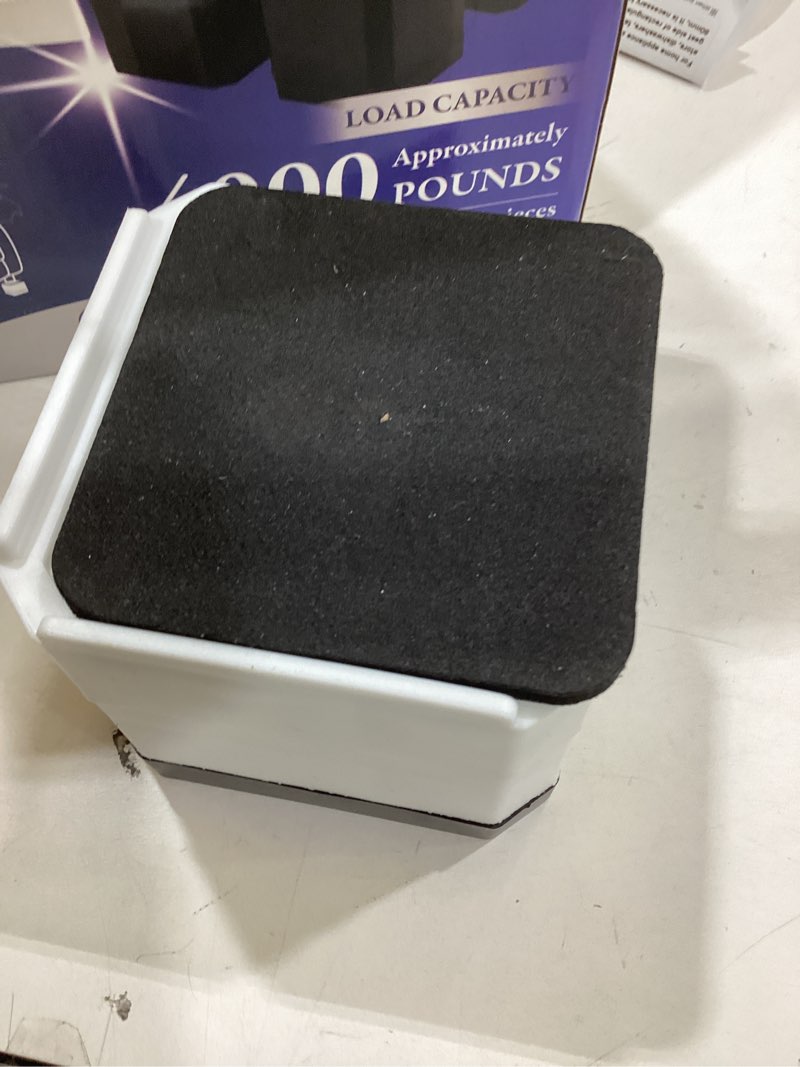 Condition photo showing Good Condition for bed risers furniture risers heavy-duty rectangular adjustable block lift to 3 inches and 4.3 inches desk, sofa, chair legs, refrigerator, washing machine support up to 4000 pounds square-white-4 pack 2 layer(3inches)