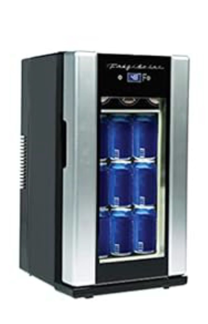 Frigidaire EFMIS567_AMZ 18 Can OR 4 Wine Bottle Retro Beverage Fridge, Temperature Control, Thermoelectric, FreonFree, Stainless (B091FYKBP5)