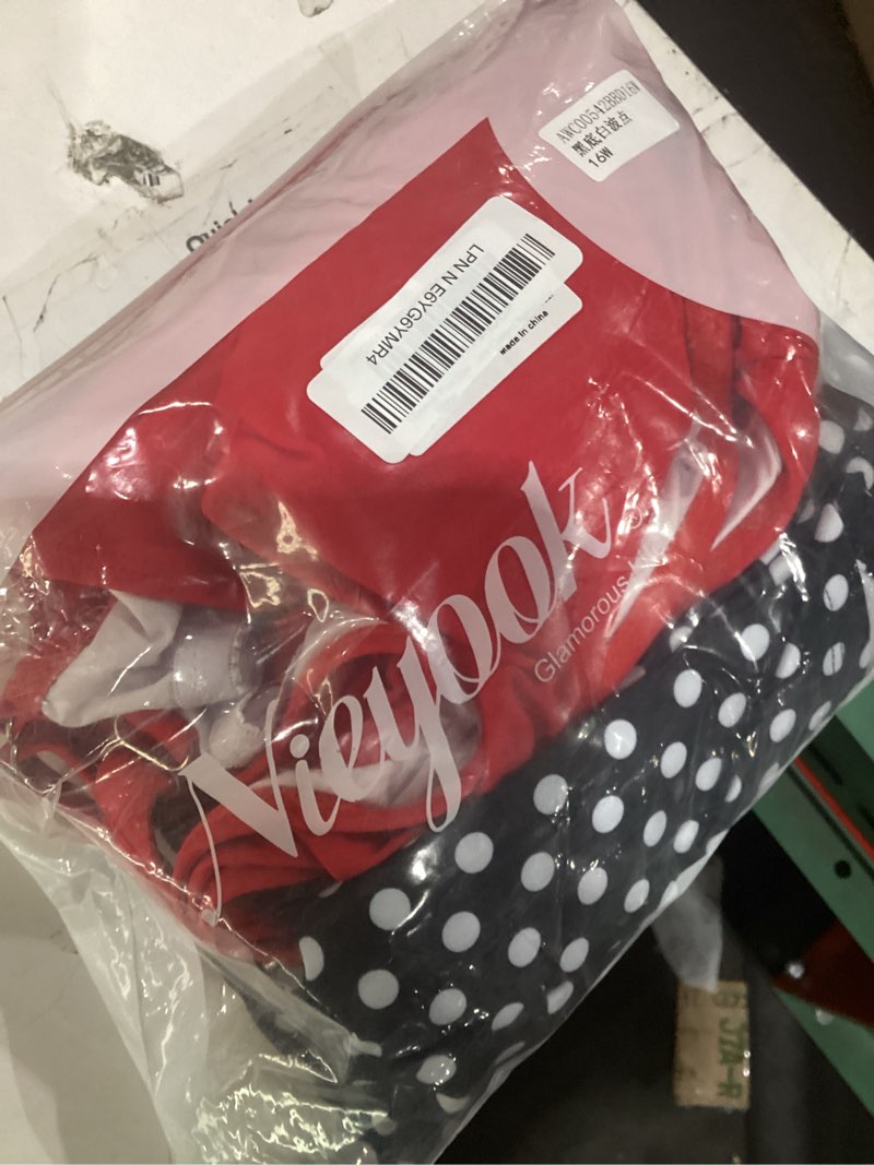 Condition photo showing Good Condition for nieyook plus size swimsuits for women two piece tankini bathing suit with skirt 2026 v-neck tummy control swimwear white polka dots 16 plus