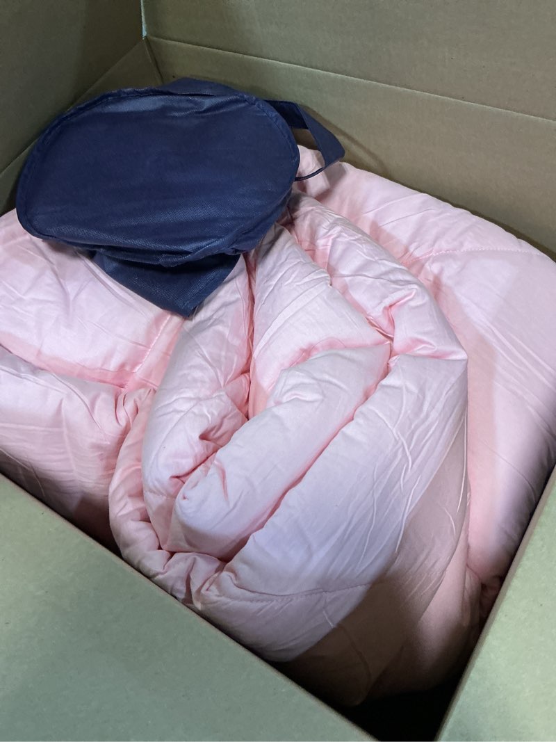 Condition photo showing Good Condition for 2026 premium upgraded non-vacuum bed quilt all seasons 100% cotton filled comforter - reversible lightweight soft breathable fluffy (pink, king) pink king