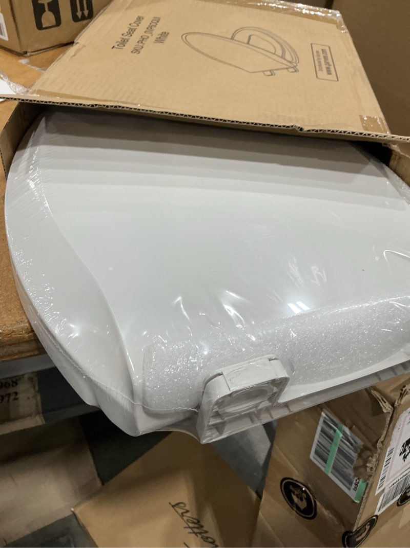 Condition photo showing New/Like New for jingze elongated toilet seat slow close, quiet toilet seat cover with never loosen durable toilet seat lid easy to install & clean, polypropylene (pp), white elongated 18.5inch white