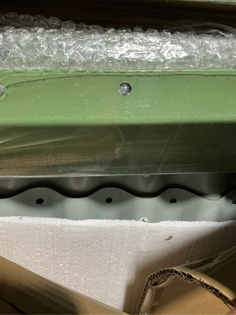 Condition photo showing As Is for 8x4x2FT Galvanized Raised Garden Bed,Galvanized Planter Boxes Outdoor, Large Metal Raised Garden Beds for Vegetables-Green 8x4x2 Green