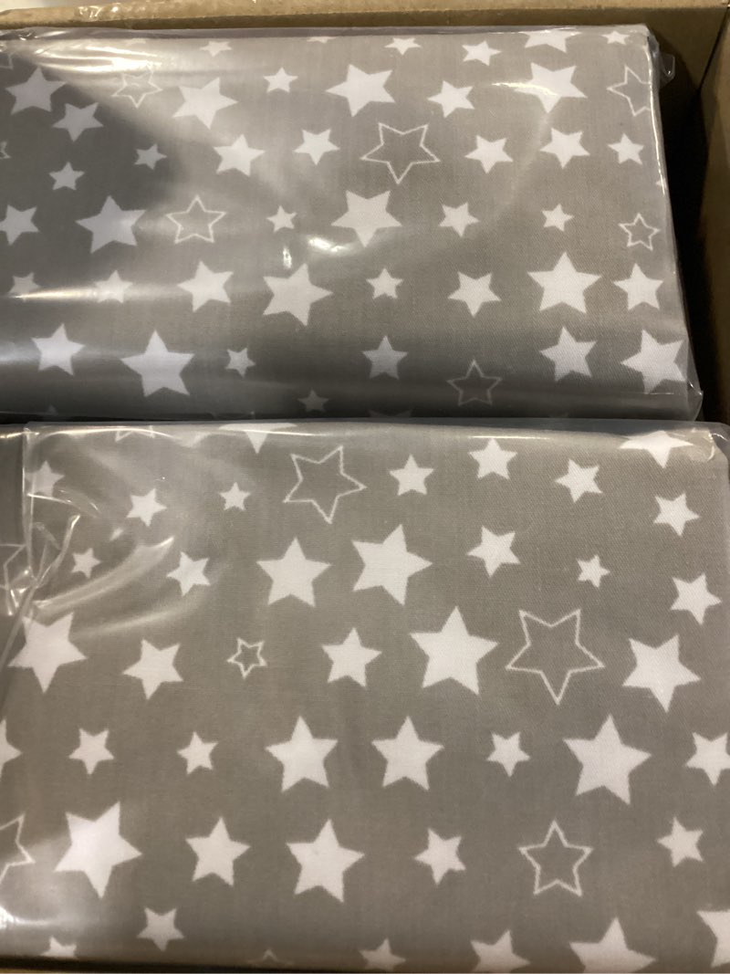 Condition photo showing Good Condition for Peryiter 6 Pcs Nap Mat Sheets Cot Sheets for Daycare Toddler Standard Size 24" x 51" Star Pattern with Corner Elastic Loops Bed Fitted Cot Crib for Children Kids Boys Girls (Gray) 6 Gray