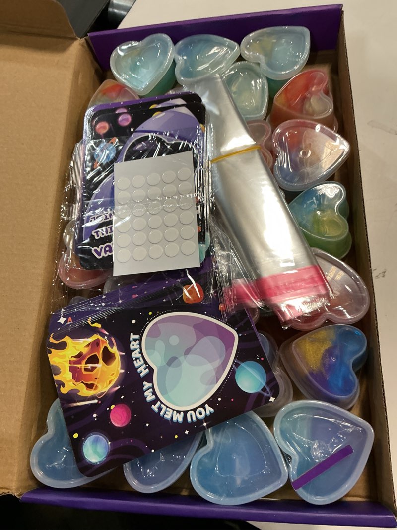Condition photo showing New/Like New for SpringFlower 28 Pack Valentine Day Cards,Valentines Day Cards Kid Classroom School With Galaxy Slime Kit,Valentines Exchange Gifts,Valentines Party Favors, School Classroom Valentine's Prizes