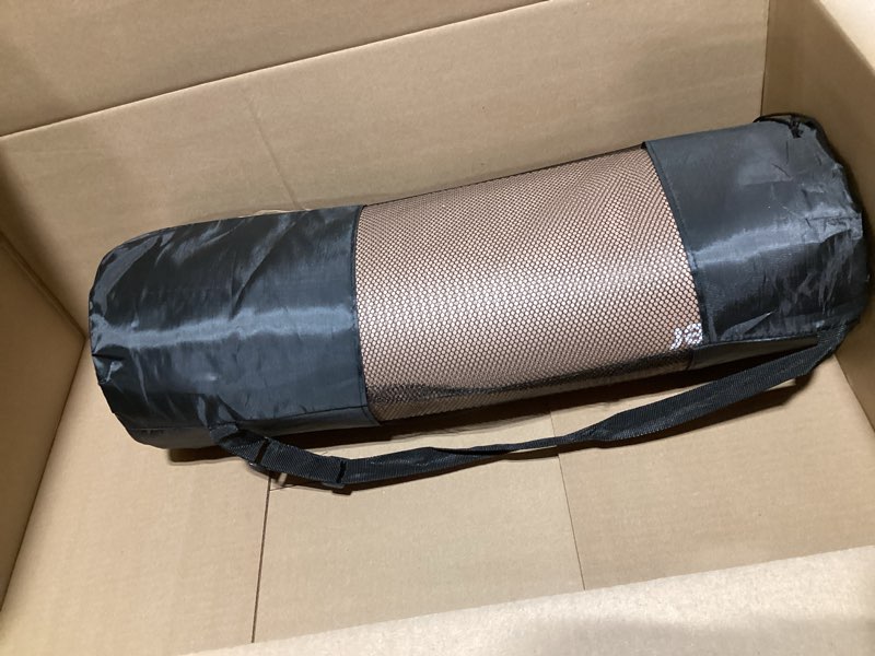 Condition photo showing Good Condition for gruper yoga mat non slip nbr extra thick yoga mat, 72"l x 32"/24"w x 0.6"/0.4"th (185cm x 80cm/61cm x 15mm/10mm), anti-tear exercise mat with carrying strap and bag, workout mats for yoga, pilates brown 72 x 24 x 0.4 inches