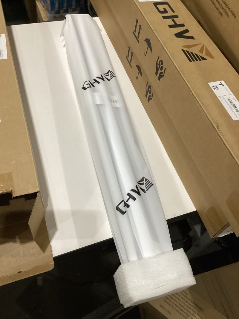 Condition photo showing New/Like New for GHV Cordless Zebra Blinds for Windows Free-Stop Shades Light Filtering Dual Layer Light Control for Day and Night (White, 31 in (W) x 64 in (H)) White 31 in (W) x 64 in (H)
