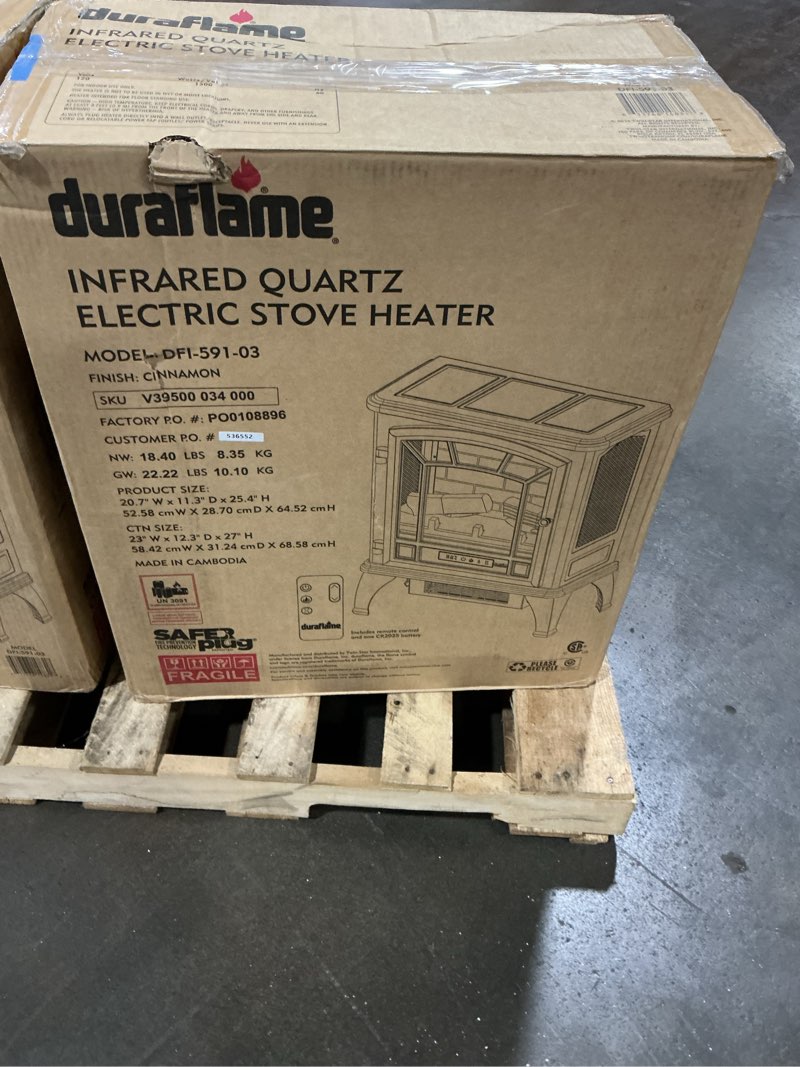 Condition photo showing Good Condition for duraflame Infrared Quartz Electric Stove Heater - DFI-591-03 - Cinnamon