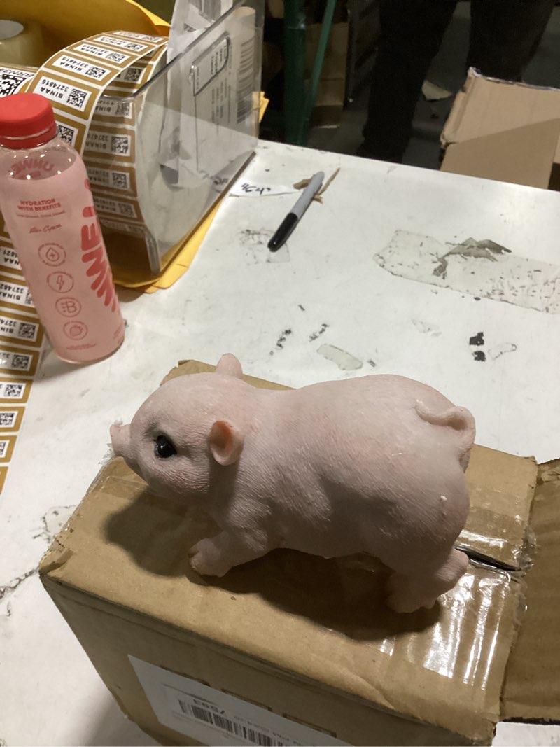 Condition photo showing As Is for primst 2 pcs pig garden ornaments, garden statue cute funny pig indoor outdoor sculpture lawn ornaments, garden figurines decorative (mini,two pigs)