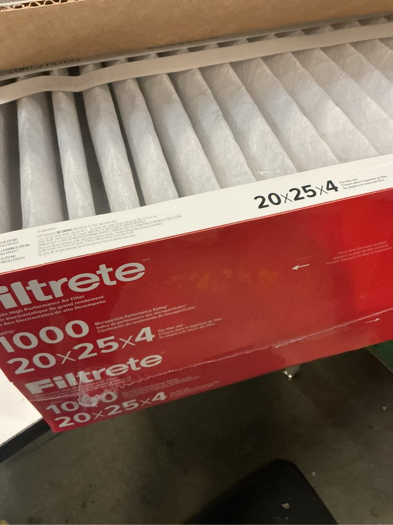 Condition photo showing New/Like New for filtrete 20x25x4 ac furnace air filter, mpr 1000, merv 11, fits honeywell & aprilaire, allergen defense, electrostatic, 2-pack. change your filter often: replace every 12 months
