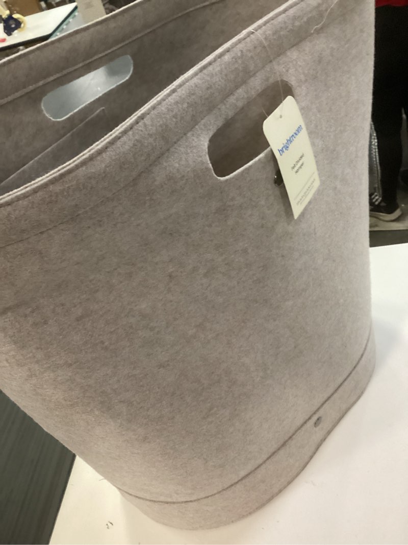 Condition photo showing New/Like New for parker baby nursery laundry hamper - large felt storage basket and baby hamper for nursery (gray) heathered gray