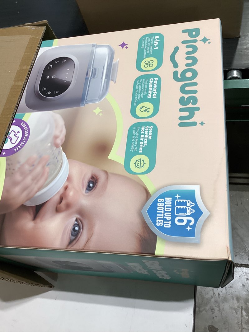 Condition photo showing Good Condition for pinngushi?upgraded?baby bottle washer pro, sterilizer, dryer & water-filter, 5-in-one cleaning machine fits 6 bottles, pump parts & baby essential, no more hand washing for busy moms & parents grey