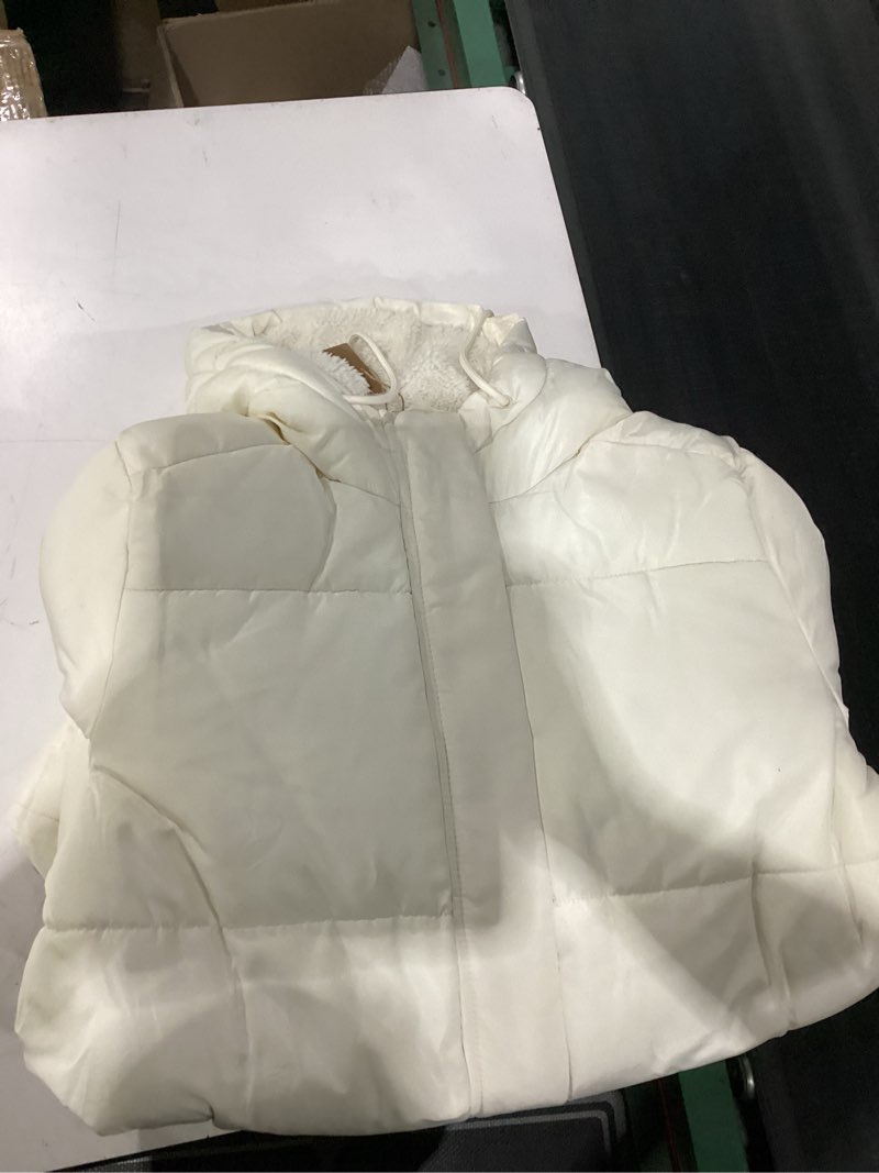 Condition photo showing Good Condition for amazon aware women’s sherpa lined puffer coat ivory small