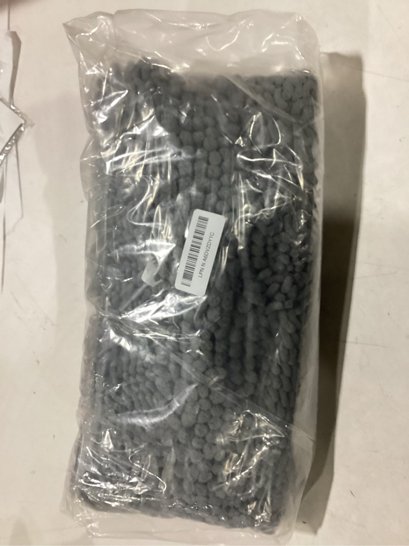 Condition photo showing New/Like New for OLANLY Thick Bathroom Rugs 30x20, Extra Soft Absorbent Chenille Striped Bath Rugs, Rubber Backing, Machine Wash Dry, Bath Mats for Bathroom Floor, Tub and Shower, Home Decor Accessories, Grey Grey 30" x 20"