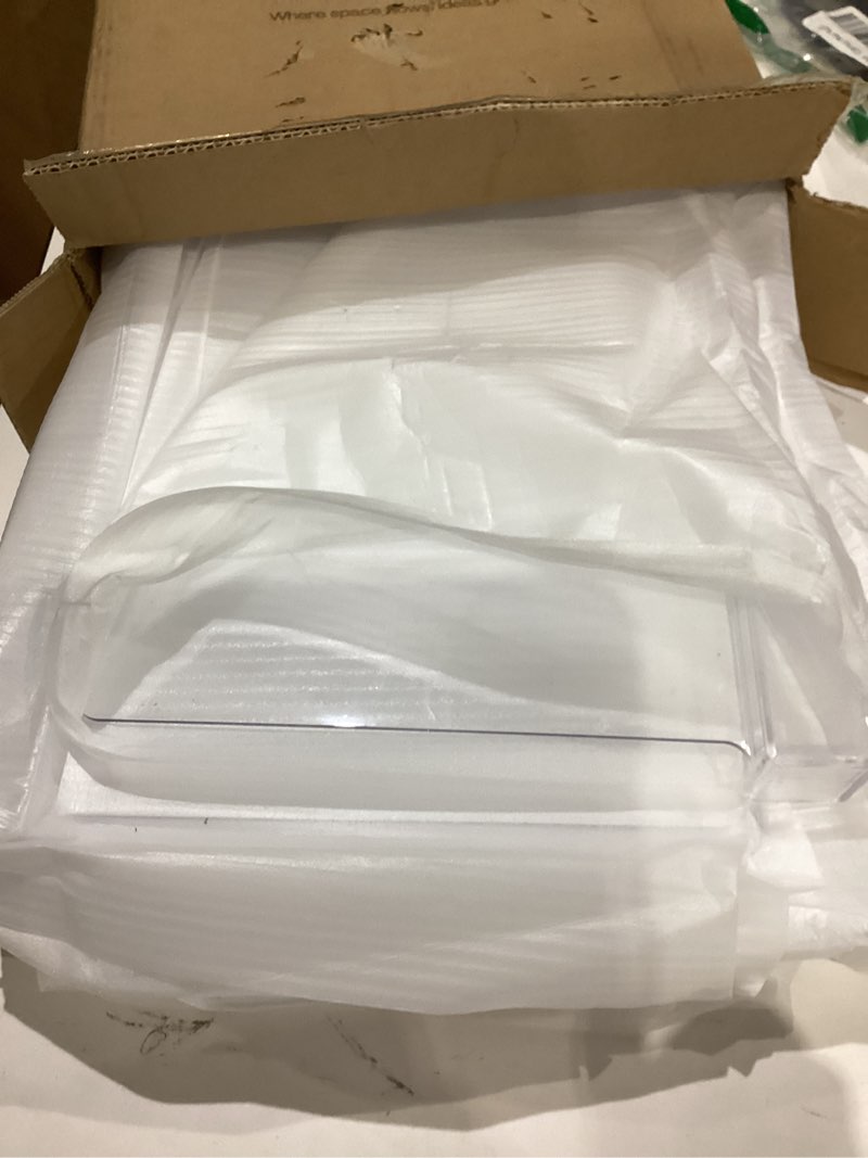 Condition photo showing New/Like New for Saccik Purse Organizer for Closet Shelf Dividers: 8-Pack Adjustable Clear Acrylic Bag Storage Organizer for Handbags, Sweaters, Towels, Jeans and Shoes on Wood Shelves