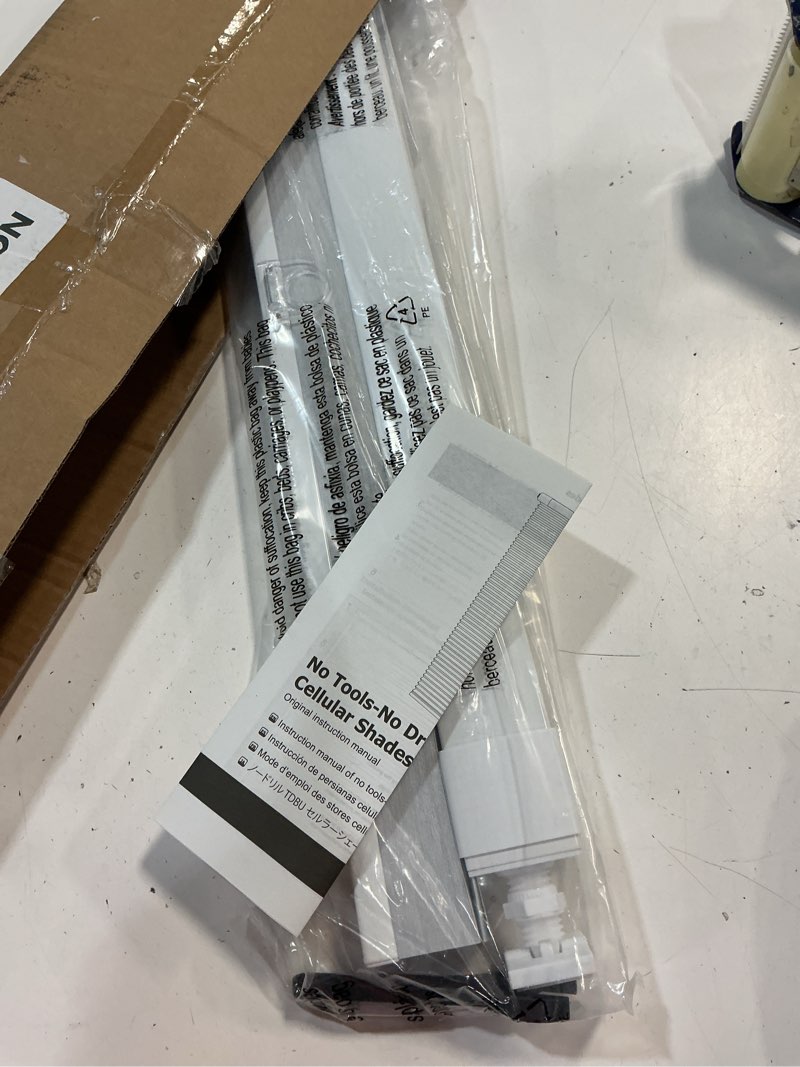 Condition photo showing New/Like New for lazblinds no tools no drill cordless cellular shades, blackout light blocking honeycomb shades for home, thermal insulation blinds for windows, 24" w x 36" h, white blackout-white 24" w x 36" h