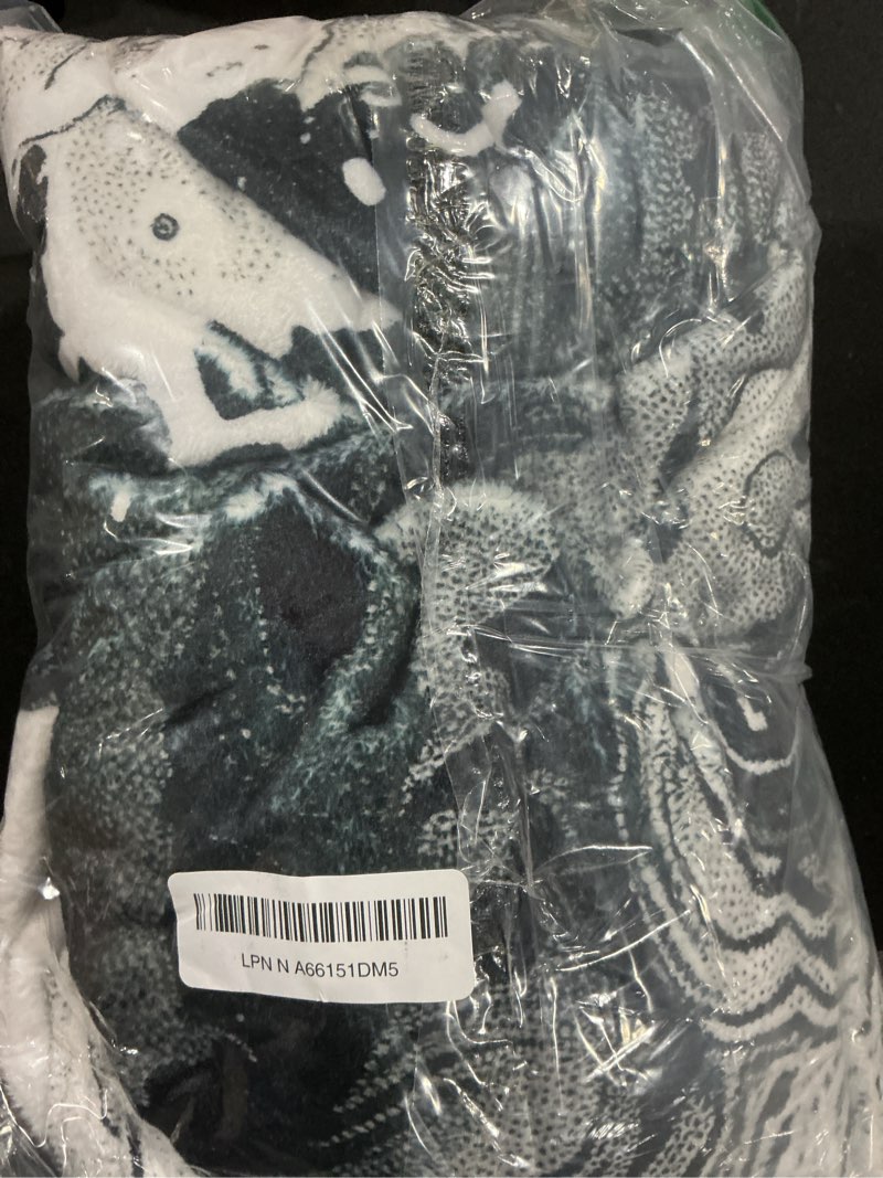 Condition photo showing Good Condition for MIEPOS Octopus Kraken Throw Blanket, 50x60in, Soft, Lightweight Flannel,Gothic Bold Black and White 